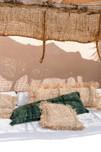 Copricuscino in rafia rettangolare - Naturale - 35x100