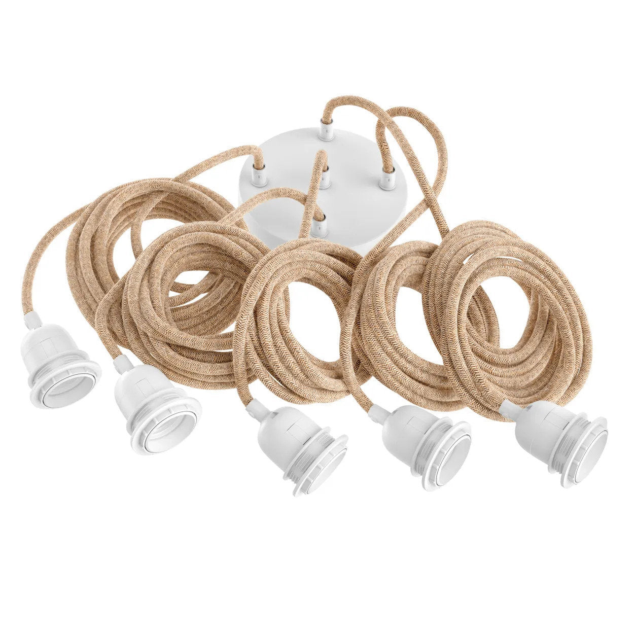 Attacco a soffitto per lampada - Bianco naturale - 5 attacchi