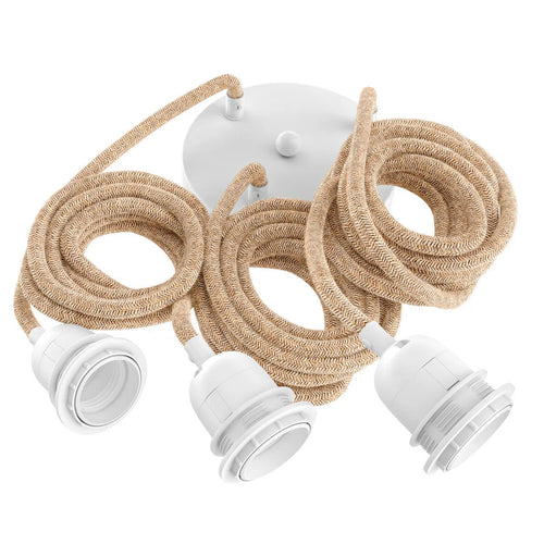 Attacco a soffitto per lampada - Bianco naturale - 3 attacchi