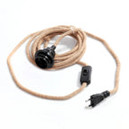 Cavo e attacco per lampada - Jute nero naturale