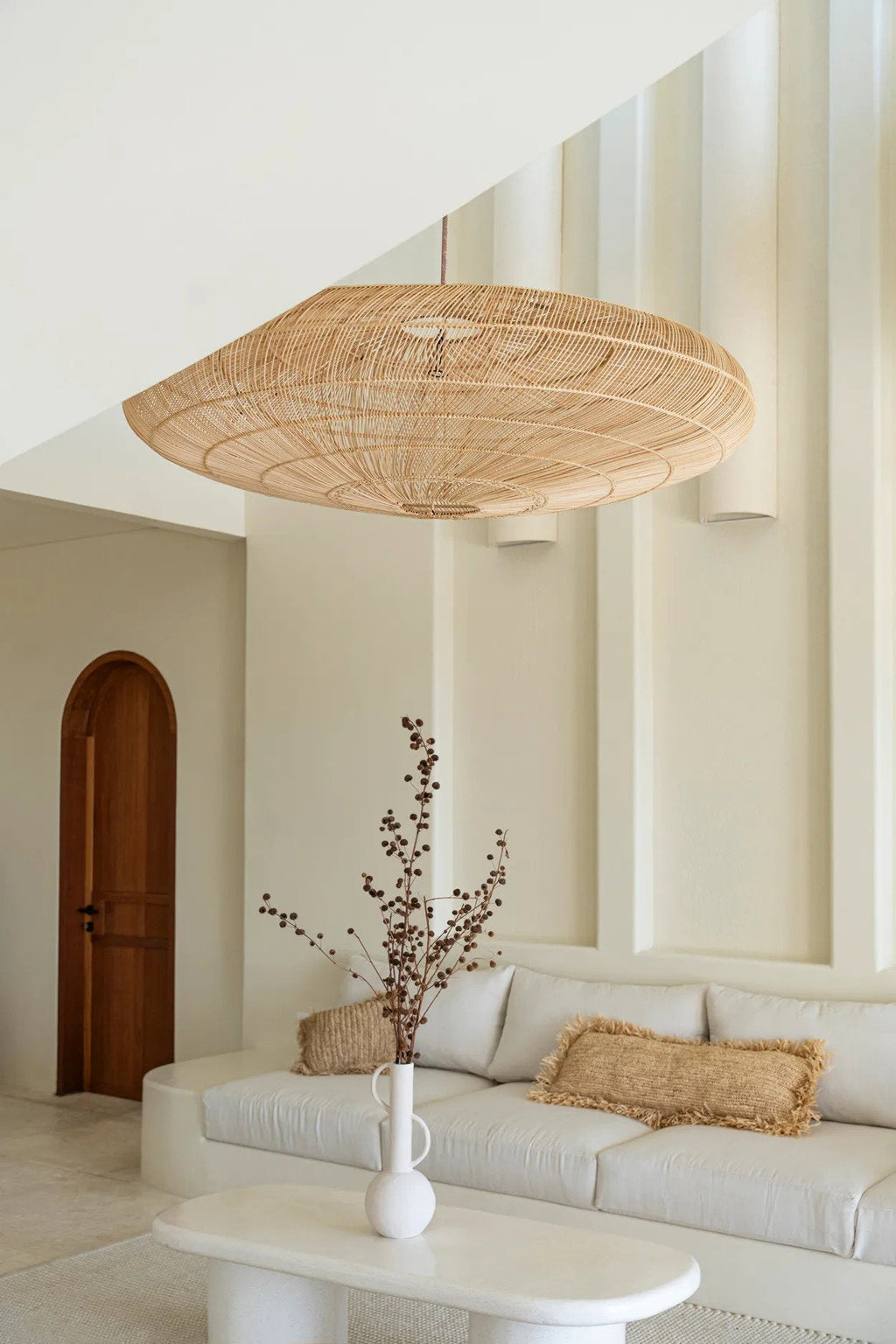 Copricuscino in rafia rettangolare - Naturale - 35x100