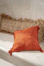Copricuscino in rafia rettangolare - Naturale - 35x100