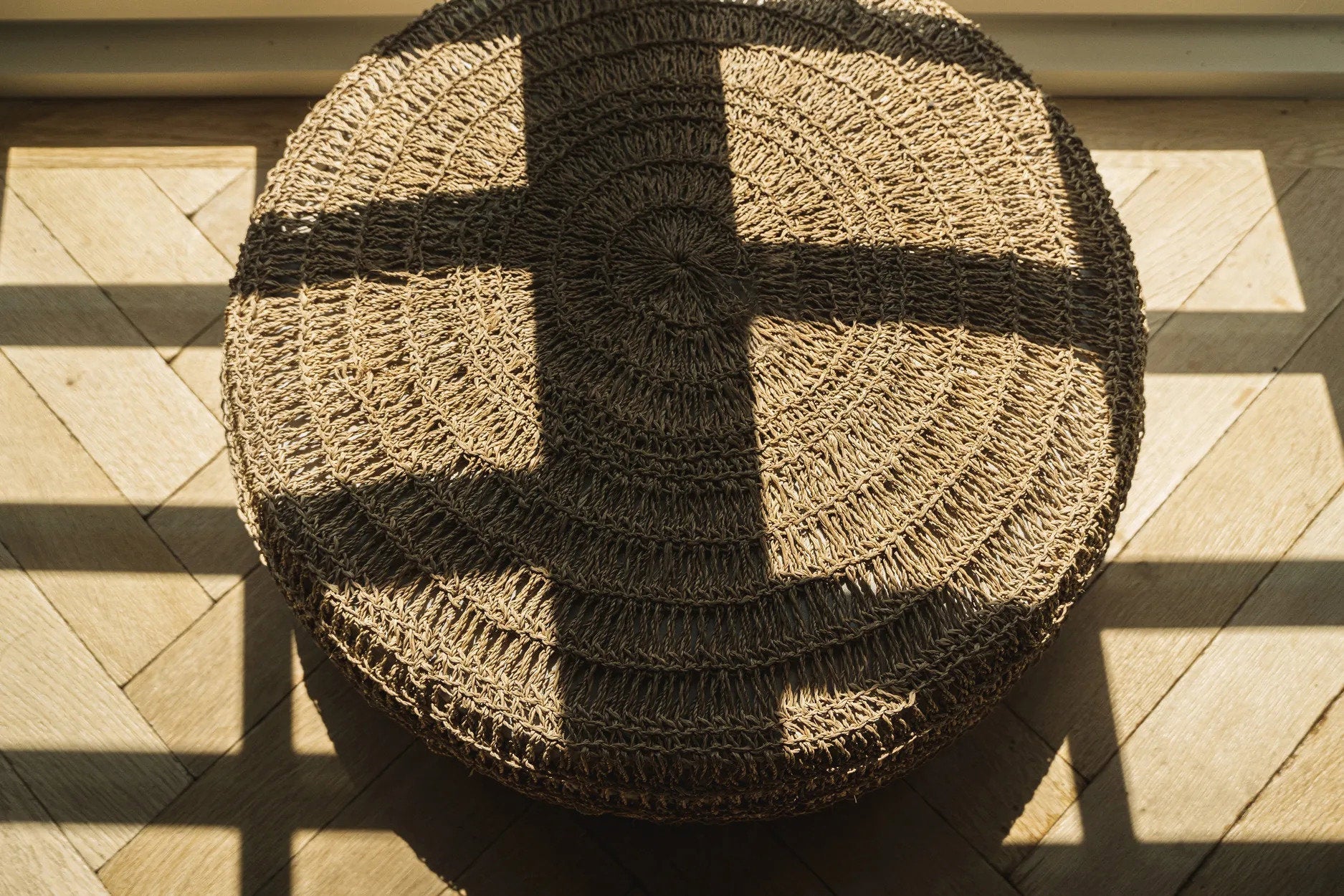 Pouf in seagrass - Naturale - M