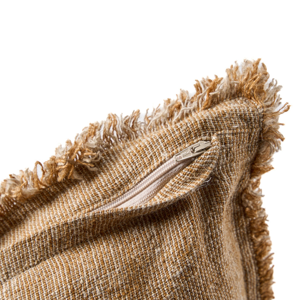 Copricuscino Sahara con frange - Marrone naturale - 50x50