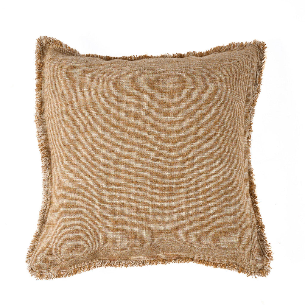 Copricuscino Sahara con frange - Marrone naturale - 50x50