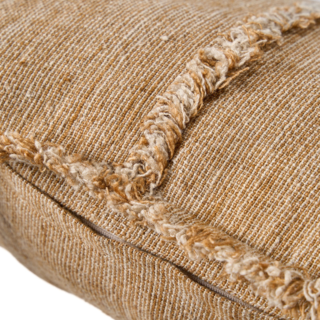 Copricuscino Sahara con frange - Marrone naturale - 50x50
