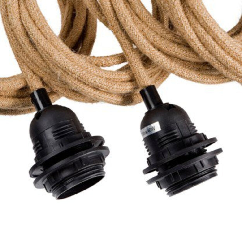 Attacco a soffitto per lampada - Nero naturale - 5 attacchi