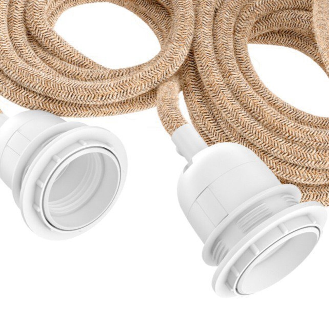 Attacco a soffitto per lampada - Bianco naturale - 3 attacchi