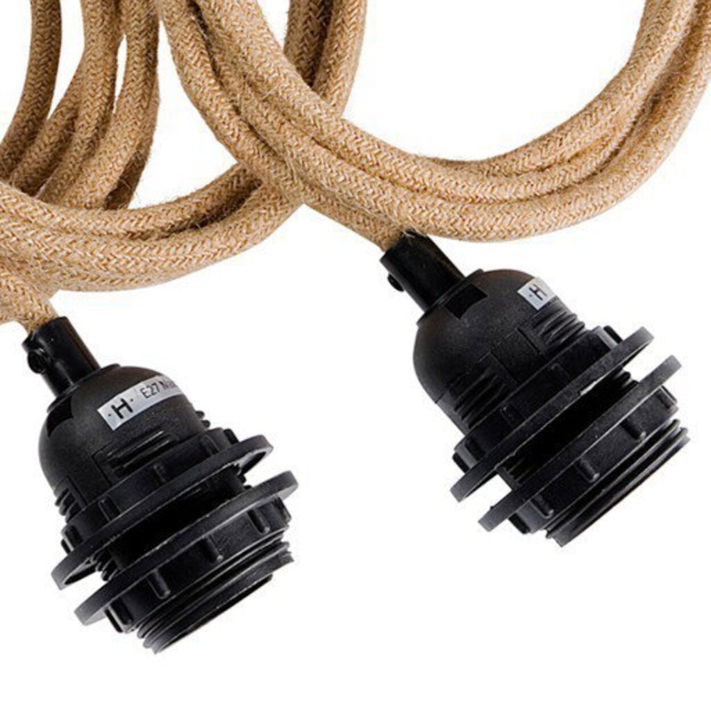 Attacco a soffitto per lampada - Nero naturale - 3 attacchi