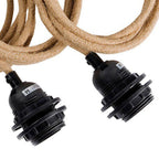 Attacco a soffitto per lampada - Nero naturale - 3 attacchi